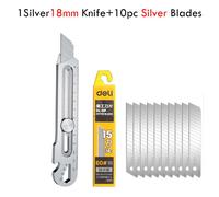 Couteau Utilitaire Multifonctionnel 6 En 1 En Acier Inoxydable,Coupeur Tout Usage,Bouteille,18 Ouvre-Boîte,Règle À Vis - Type 1silver18mm10blades