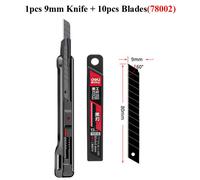 Couteau Utilitaire Rétractable À Encliqueter,Coupe-Boîte Sphérique En Acier Au Carbone Noir,Mini Outils De Coupe,Ouvre-Gt,Verrouillage Automatique,18mm,9mm - Type 9mm Knife Set1