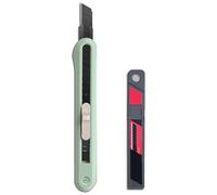 Couteau Utilitaire Rétractable, Cutter de Sécurité for Emballage Cadeau, Design Durable et Mignon - Parfait for La Maison, Le Bureau et Les Loisirs Créatifs(Green)