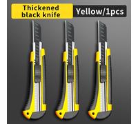 Couteau Utilitaire Rétractable En Métal Tranchant De 18mm,Alliage D'aluminium,Acier Au Carbone,Lames À Pression Noires,Outils De Coupe À Verrouillage Automatique - Type 1 Pcs #B