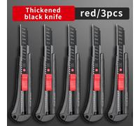 Couteau Utilitaire Rétractable En Métal Tranchant De 18mm,Alliage D'aluminium,Acier Au Carbone,Lames À Pression Noires,Outils De Coupe À Verrouillage Automatique - Type 3 Pcs #A