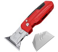 Couteau Utilitaire Robuste, Cutter Pliant 2 en 1 avec Rangement for Lame, Conception Rétractable, for La Maison, Le Bureau et Le Bricolage