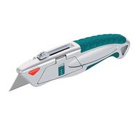 Couteau Utilitaire Robuste en Alliage de Zinc, Couteau de Travail Rétractable 2 en 1, Double Système de Sécurité, Verrouillage de Lame À 3 Positions, Comprend 5 Lames(*1)