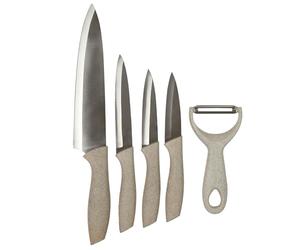 Couteau X4 et Eplucheur Manche Fibre de Ble Cuisine Ustensile de Cuisine Couteau