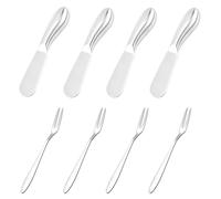 Couteaux À Fromage 4 Pièces Et Fourchettes À Deux Dents 4 Pièces, Couverts En Acier Inoxydable, Fourchettes Durables, Épandeurs De Nourriture, Ustensiles De Cuisine, Outils De Cuisson