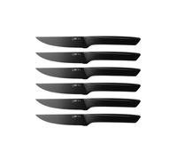 Björn, Lot de 6 Couteaux de Table Jensen en Acier Inoxydable Finition Satinée, Couteaux à Steak, Noir Mat - Compatible Lave-vaisselle