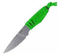 Couteaux ANV P100 Stonewash/Lame lisse, Paracorde vert néon