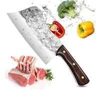 Couteaux Cuisine Professionnel,Couteau de Boucher Lame Fortement Épaissie Pour Casser les Os, Hache de Boucher en Acier Inox Allemand de Haute Qualité, Pour la Maison et la Restaurant