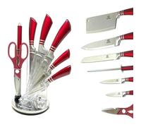 Couteaux De Cuisine Avec Support Couteau - Ensemble De Couteaux De Cuisine - Inox 8 Pièces - Avec Aiguiseur, Ciseau Inclut