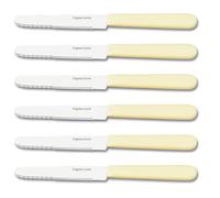 Couteaux de table, couteau à steak, couteau à beurre, set 6 pièces, acier inoxydable, lame avec tranchant et scie, couteau à tartiner, passe au lave-vaisselle, manche ergonomique