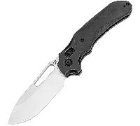 Couteaux Kansept Quasar Stonewashed CPM 20CV Blackwash Titane, Fibre de Carbone Twill