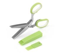 Couteaux multifonctionnels à 5 couches en acier inoxydable Coupes de cuisine Coupe de cuisine Scallion Herbe Laver épices Cook Coup Cup Shredders Slicers(E)