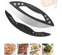 Couteaux Pizza Coupe Pizza Cutter Couteau a Pizza à Pizza Hachoir à Pâtisserie Outil pour Les Pizzas Trancheuse Roulette à Pizza en Acier Inoxydable pour la Cuisine et Un Usage Commercial
