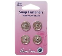 Lot de 4 Boutons pression 15 mm nickelés - Distrifil(...) - 15 Gris 15 Gris G