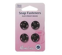 Lot de 4 Boutons pressions de 15mm noirs - Distrifil(...) - 15 Noir 15 Noir G