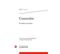 Couturière L'extrême-prochain 2025 - Isabelle Barberis - Classiques Garnier - broché - Revue