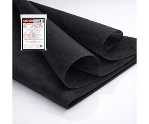 Coutursup - Marque Française - Entoilage Thermocollant Noir 100×250 Cm - Souple- Utilisable En Simple Ou Double Épaisseur Pour Un Maintien Adapté - Non Tissé - 100% Polyester - Couture, DIY