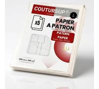 COUTURSUP Marque Française - Lot de 5 grandes feuilles de papier à patron transparent haute précision - 100x150cm - Qualité supérieure.
