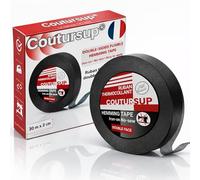Coutursup Marque française | Ruban thermocollant double face noir pour ourlet - sans couture - largeur 2/2,5/3 cm - non-tissé - pose rapide au fer - ourlets pantalons, rideaux (2 cm × 30 m)