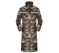 Coutyuyi Homme Veste de pluie imperméable à long manteau de pluie pour capuche réutilisable Vêtements de pluie légers réfléchissants（Camouflage vert armée,3XL）