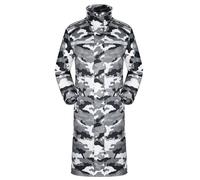 Coutyuyi Homme Veste de pluie imperméable à long manteau de pluie pour capuche réutilisable Vêtements de pluie légers réfléchissants（Camouflage Blanc Gris,L）