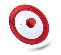 Couvercle 2 pièces rouge couvercle en verre couvercle silicone diamètre 20-24 cm