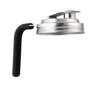 Couvercle à bec verseur en acier inoxydable avec joint étanche pour bocaux à large ouverture, idéal pour stocker des boissons (noir acier)