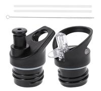 Couvercle à Buse D’Aspiration 2 Pièces, pour Bouteille de Sport | Plastique Noir, Design Vissé Embout Intégré, Usage Quotidien, pour Déplacements et Activités Dehors