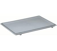 Couvercle à charnière PP L300xl200mm gris pour bac de manutention LOCKWEILER