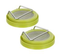 Couvercle à Germination pour Bocal Mason, Maille Fine, Vert | Plastique et Acier Inoxydable, Égouttage Facile, Support Compact, pour Pousses de Haricots et Graines D’alfalfa