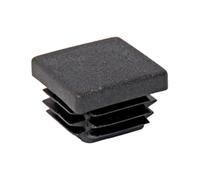 Couvercle à lamelles carré en plastique (polyéthylène), insert à ailes pour fermer quatre tubes, pieds de chaise, tabourets, table - 19 - noir - 50 pièces - Plastic Hardware Store