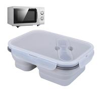 Couvercle à rabat, deux compartiments de stockage : récipient de stockage alimentaire en silicone le plus réutilisable, lave-vaisselle micro-ondes, léger, portable et portable, fiable et durable.