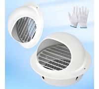 Couvercle À Rabat Pour Grille D'aérations 50mm-200mm Grille D'Aération Blanc Ronde En Acier Inoxydable, Grille De Sortie D'air Extérieure, Pour Garage Cuisine Salle De Bain(200mm)