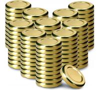 KADAX Lot de 100 couvercles Twist-Off Ø43 mm - Couvercles de rechange en métal pour bocaux 40ml & mini bocaux - Fermeture hermétique pour confitures, miel & épices