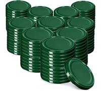 KADAX Set de couvercles de bocaux en métal "Virbo", avec 6 dents d'encliquetage, vert, 82 mm, 100 pièces