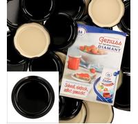 Couvercle à visser - TO82 - Noir - Lot de 50 - Compatible avec pots de 230ml à 435ml - Acier