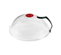 Couvercle Alimentaire Couverture Transparente,Couvercle d'Isolation Micro-Onde Plastique,Couvercle Anti-Éclaboussures Micro-Onde, Cloche Transparente Alimentaire,26.5 * 11cm avec Poignée Amovible (C)