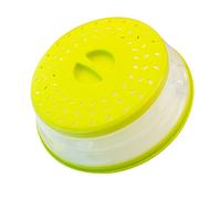Couvercle anti-éclaboussures pliable pour micro-ondes avec tapis en silicone, 26,7 cm, passe au lave-vaisselle, micro-ondes avec grille de vapeur, silicone et plastique sans BPA (jaune)