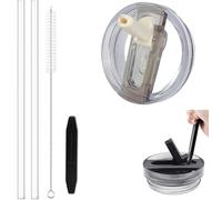 Couvercle anti-fuite pour Stanley Quencher H2.0 0,89 l, ne convient pas pour Stanley IceFlow 0,89 l, lot de couvercles de gobelet, avec 2 pailles et 1 brosse de nettoyage, amovibles, faciles à