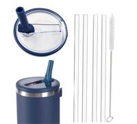 Couvercle anti-fuite pour tasse Stanley - Lot de 1 gobelet de 887 ml - Couvercle à rabat avec paille de rechange pour Stanley Quencher H2.0 0,89 l, ne convient pas à IceFlow 0,89 l, lot de couvercles