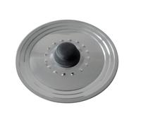 BAUMALU - Couvercle Multi-Degrés avec Trou Vapeur - Acier Inoxydable Haut de Gamme - Bouton Bakélite, Bord en Escalier - Pour Ustensiles de Ø22, 24 et 26 cm, Argente