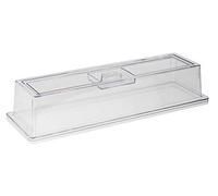Couvercle APS GN, adapté aux plateaux GN 2/4, 53 x 16,2 cm, H : 10,5 cm, plastique transparent, pratiquement incassable, sans plateau, en polycarbonate