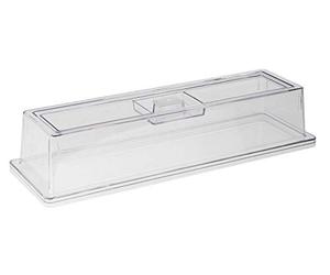 Couvercle APS GN, adapté aux plateaux GN 2/4, 53 x 16,2 cm, H : 10,5 cm, plastique transparent, pratiquement incassable, sans plateau, en polycarbonate