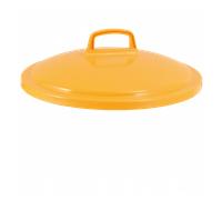 Couvercle avec poignée pour conteneur alimentaire rond HACCP 50 L - jaune