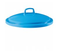 Couvercle avec poignée pour poubelle ronde tri sélectif 50 L - bleu