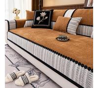 Couvercle Canapé de Chenille Doux 2/3/4 Seater, Couverture de Canapé de Forme Universelle en Toute Saison Sans Glissement, Protecteurs de Meubles pour Animaux de Compagnie Lavables po Yellow 70*150cm