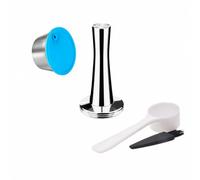 Couvercle Capsule Café Compatible, 51-100ML, Unique Capsule En Acier Inoxydable Avec Un Pilon, Une Cuillère Et Une Brosse