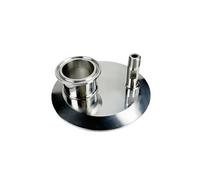 Couvercle/capuchon sanitaire plat à trois pinces 3A 4 "(102mm) OD119, avec pince à virole de 1/4" MNPT et 1.5 "pour extracteur, en acier inoxydable 304
