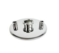 Couvercle/capuchon sanitaire plat à trois pinces OD167 de 6 "(154mm) avec pince à virole de 1.5" et FNPT de 1/4 "* 2 for extracteur, SS304