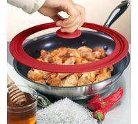 Couvercle Casserole 18cm Trou Vapeur Anti-Débordement(20-22-24cm) | Verre trempé haute résistance, pour bord silicone , risque de rouille, diamètre 18cm idéal